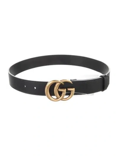 Pre-owned Gucci Leather Waist Belt In Black