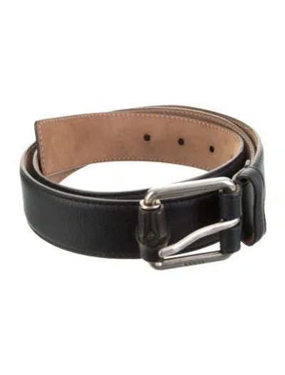 Pre-owned Gucci Leather Waist Belt In Black