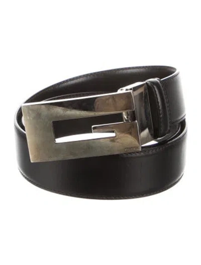 Pre-owned Gucci Leather Waist Belt In Black
