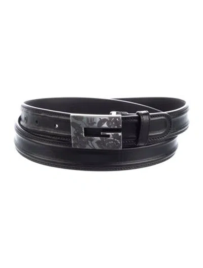 Pre-owned Gucci Leather Waist Belt In Black
