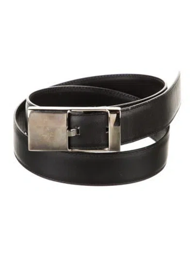 Pre-owned Gucci Leather Waist Belt In Black