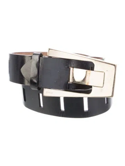 Pre-owned Gucci Leather Waist Belt In Black