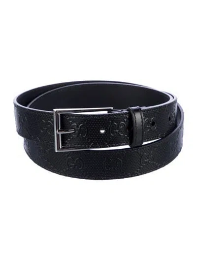 Pre-owned Gucci Leather Waist Belt In Black