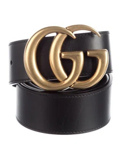Pre-owned Gucci Leather Waist Belt In Black