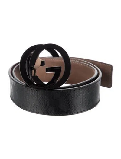 Pre-owned Gucci Leather Waist Belt In Black
