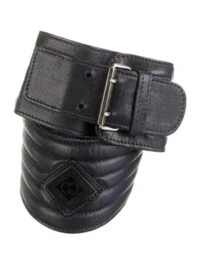 Pre-owned Gucci Leather Waist Belt In Blue