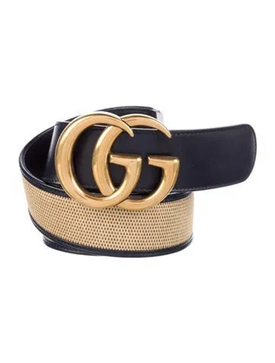 Pre-owned Gucci Leather Waist Belt In Blue