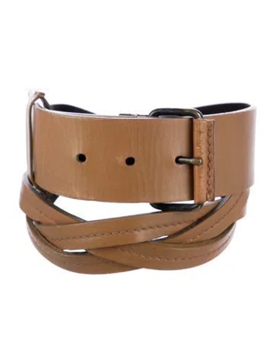 Pre-owned Gucci Leather Waist Belt In Brown