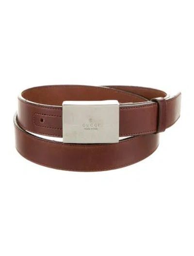 Pre-owned Gucci Leather Waist Belt In Brown