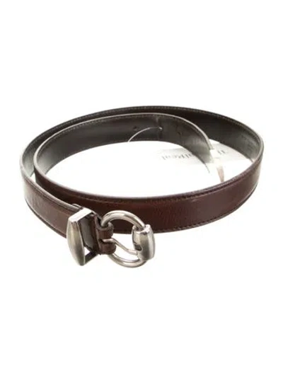 Pre-owned Gucci Leather Waist Belt In Brown