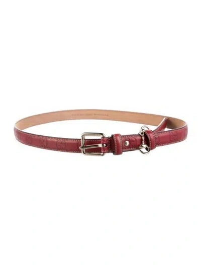 Pre-owned Gucci Leather Waist Belt In Burgundy