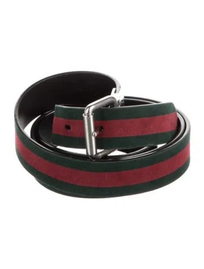 Pre-owned Gucci Leather Waist Belt In Green