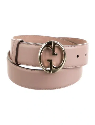 Pre-owned Gucci Leather Waist Belt In Pink