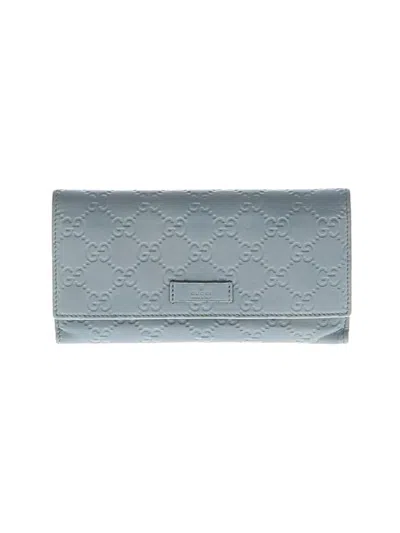 Pre-owned Gucci Leather Wallet In Blue
