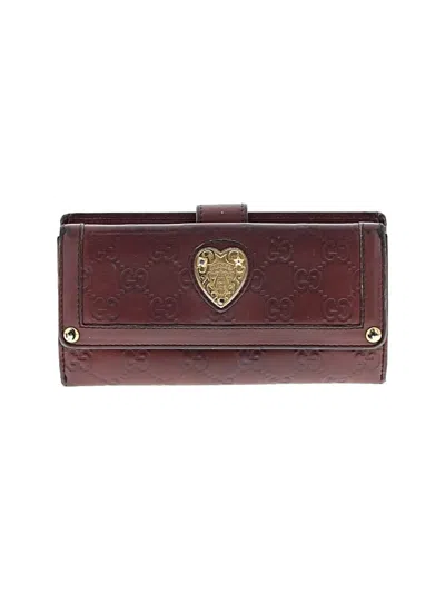 Pre-owned Gucci Leather Wallet In Burgundy