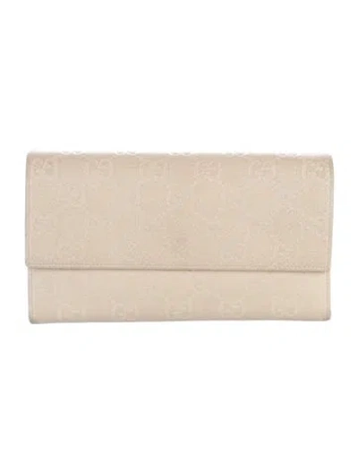 Pre-owned Gucci Leather Wallet In Neutral