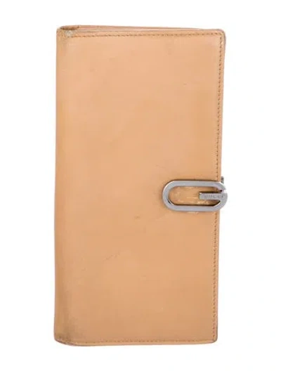 Pre-owned Gucci Leather Wallet In Neutral