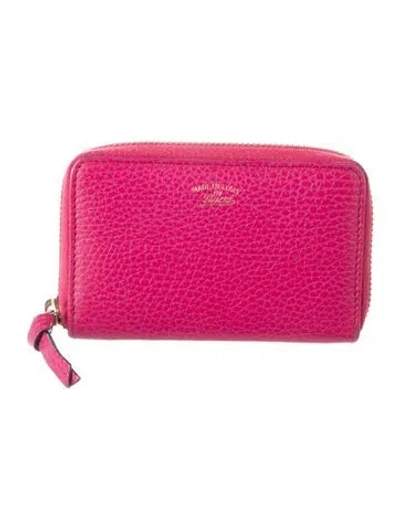 Pre-owned Gucci Leather Wallet In Pink