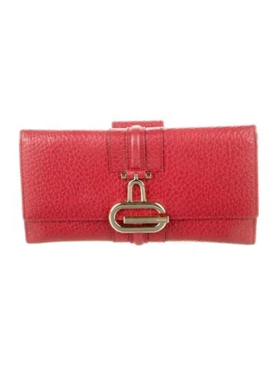 Pre-owned Gucci Leather Wallet In Red