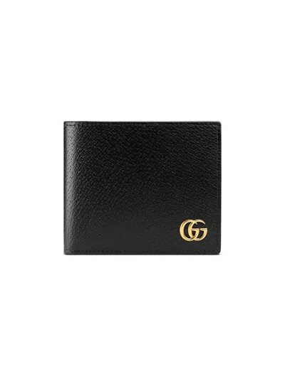 Gucci Leather Wallet With Logo In Black