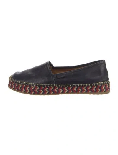 Pre-owned Gucci Leather Whipstitch Trim Espadrilles