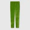 Gucci Stretch Velvet Leggings In Green