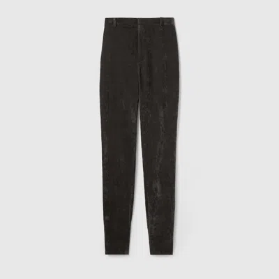 Gucci Stretch Velvet Leggings In Green
