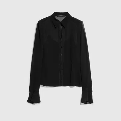 Gucci Light Silk Georgette Shirt In Black
