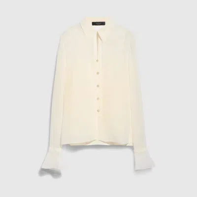 Gucci Leichtes Hemd Aus Seidengeorgette In White