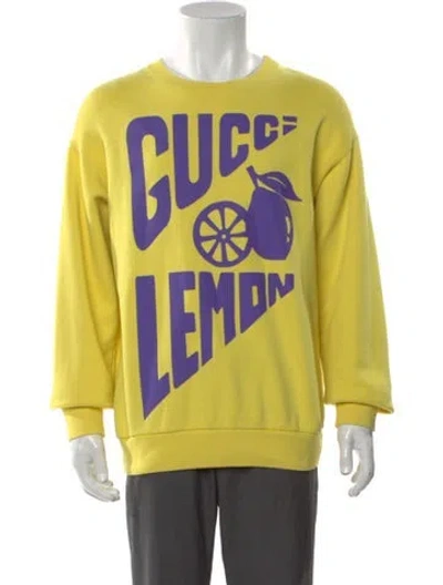 Pre-owned Gucci 'lemon' Graphic Print Sweatshirt In Yellow