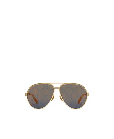 Gucci Lens-decal Pilot-frame Sunglasses In Multicolor