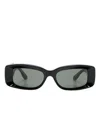 Gucci Lens-decal Rectangle-frame Sunglasses In 黑色