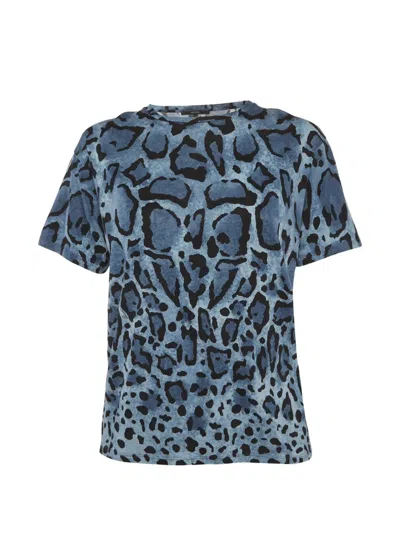 Pre-owned Gucci Leopard-print T-shirt In Blue