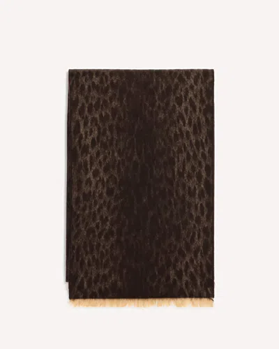 Gucci Reversible Leopard-print Monogram Scarf In Brown