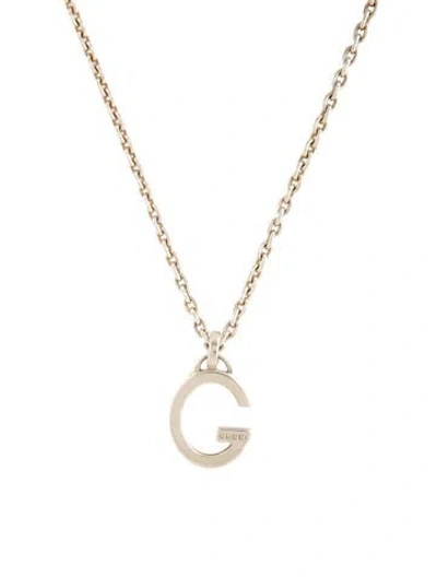 Pre-owned Gucci Letter G Pendant Necklace, 17.75" In Multicolor