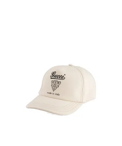 Gucci Letter Logo Baseball Cap In White