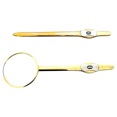 Pre-owned Gucci Letter Opener And Magnifying Glass, 1950s Italy In Yellow