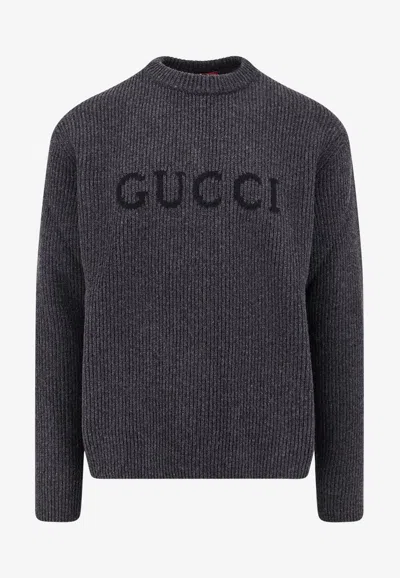 GUCCI LETTERING LOGO WOOL SWEATER