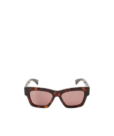 Gucci Lettering Square Sunglasses In Multi