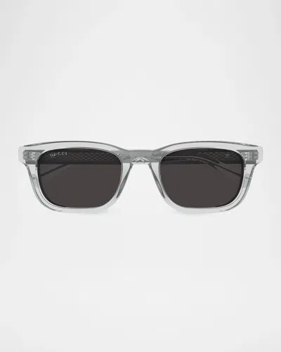 Gucci Lettering Wirecore Rectangle Sunglasses In Multi