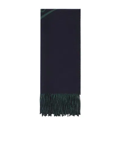 Gucci Lettering Wool Cashmere Scarf In Black