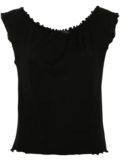 Pre-owned Gucci Lettuce-edge Wool Tank Top In 黑色