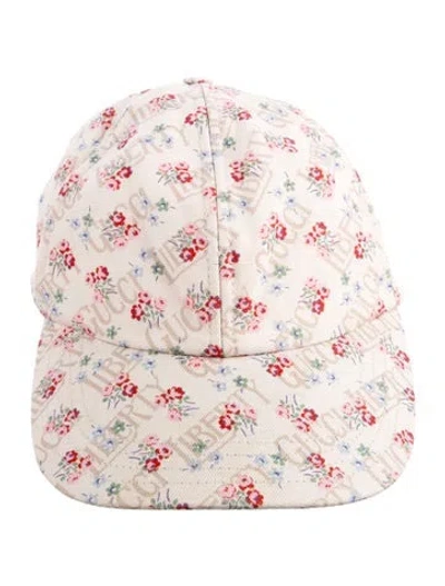 Pre-owned Gucci Liberty Floral Baseball Cap In White