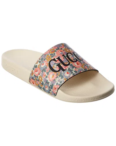 Gucci Liberty Leather Slide In White