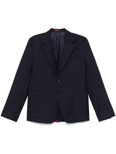 Gucci Liftboy-embroidered Blazer In Blue