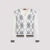 Gucci Argyle-intarsia Wool Cardigan In Off White
