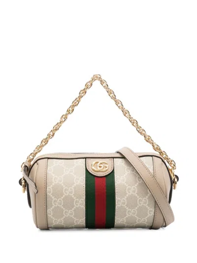 Gucci Mini Ophidia Shoulder Bag In Beige