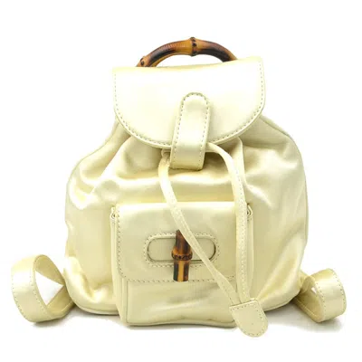 Pre-owned Gucci Light Beige Satin Backpack ()