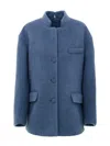 Gucci Light Blue Caban Jacket In Lana  In Blue