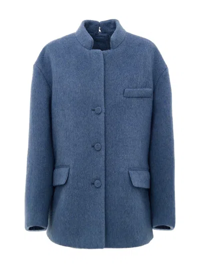 Gucci Light Blue Caban Jacket In Lana